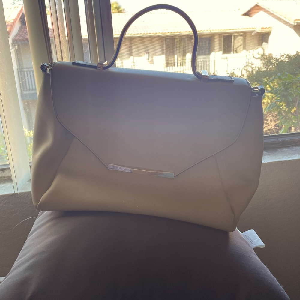 Used Aster Row Palermo Leather Satchel in Crema de Vie color